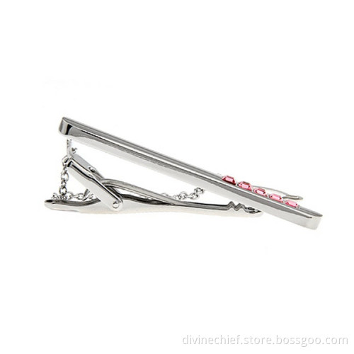 High Quality Custom Metal Tie Clips With Crystal, Wholesale Tie Clip / Tie Bar / Tie Pin For Men